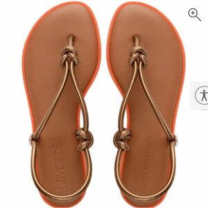 Havaianas Brown and Orange Minimalist Sandals